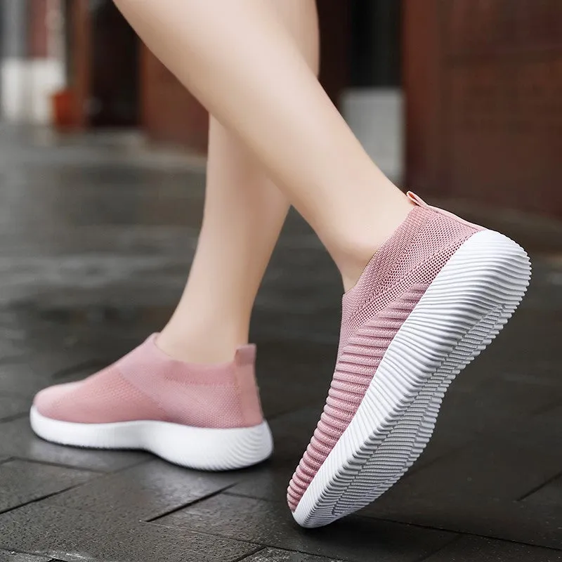 Women's mesh fabric lightweight platform tennis sneakers