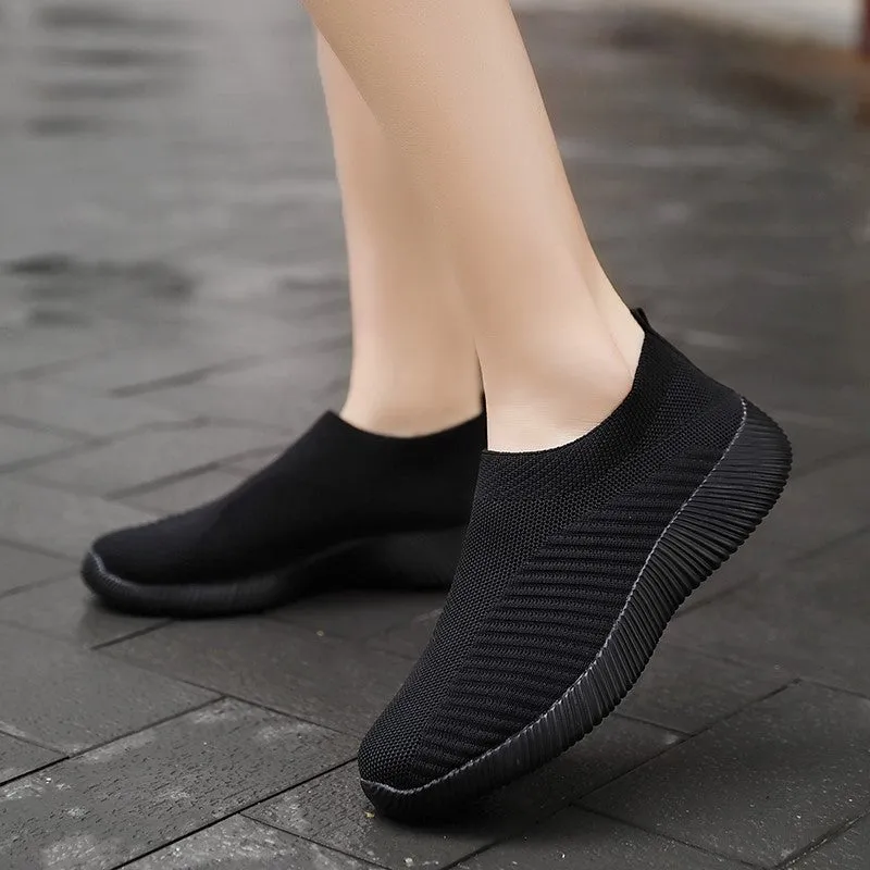 Women's mesh fabric lightweight platform tennis sneakers